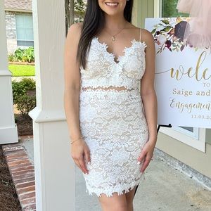 White Windsor lace dress